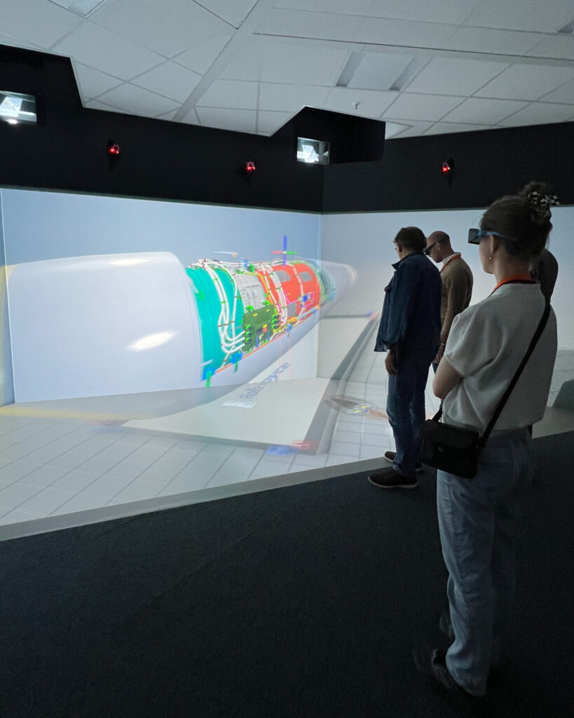 Blick auf eine virtuelle Darstellung einer Turbine